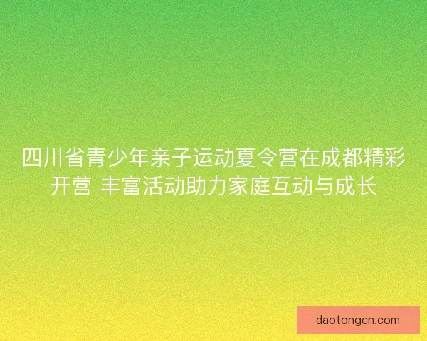 四川省青少年亲子运动夏令营在成都精彩开营 丰富活动助力家庭互动与成长
